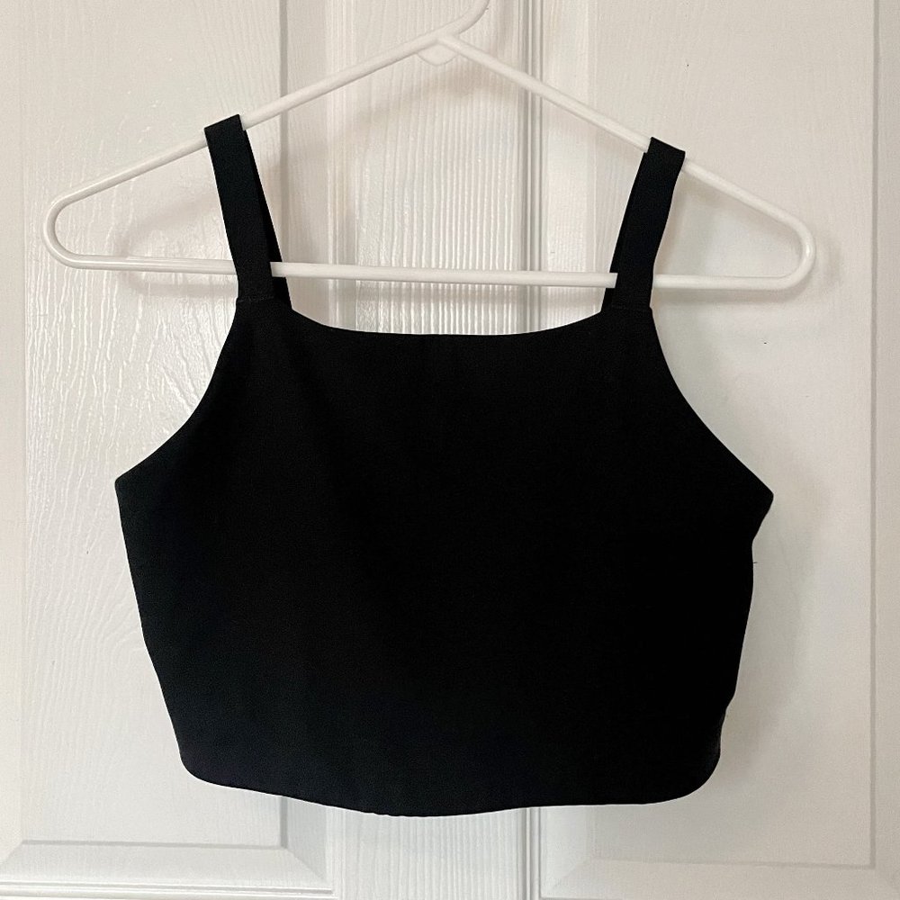 Girlfriend Collective Black Mia High Neck Bra (Size Medium)
